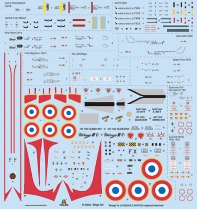 Samolot Dassault Mirage IIIC 2505 Italeri