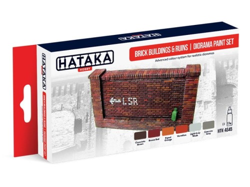 Zestaw farb ceglane budynki i ruiny HTK-AS45 Hataka