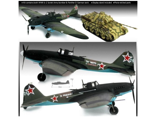 Samolot Ilyushin Ił-2 i czołg Panther D 12538 Academy