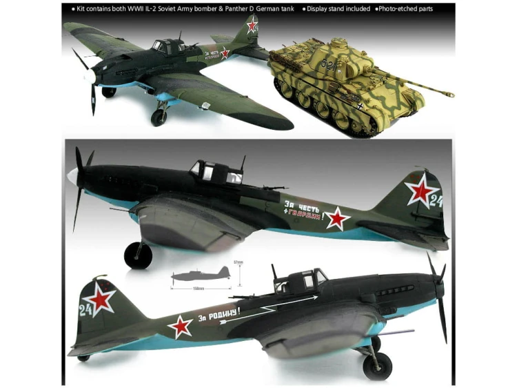 Samolot Ilyushin Ił-2 i czołg Panther D 12538 Academy