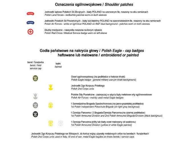 Kalkomania stopnie i odznaki PSZ 35D39 Toro