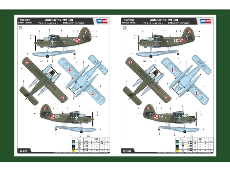 Samolot Antonov An-2W Colt 81706 Hobby Boss
