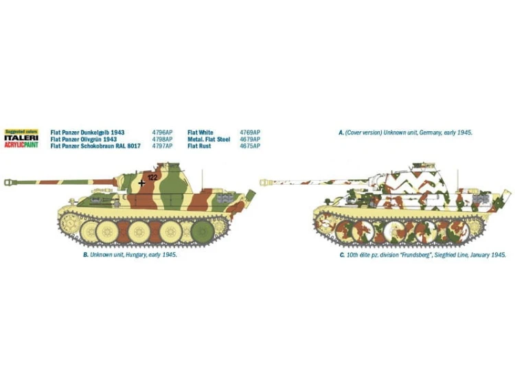 Czołg Pantera PzKpfw V Panther Ausf.G late 6534 Italeri