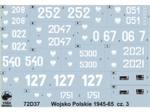 Kalkomania Wojsko Polskie 1945-65 72D37 Toro