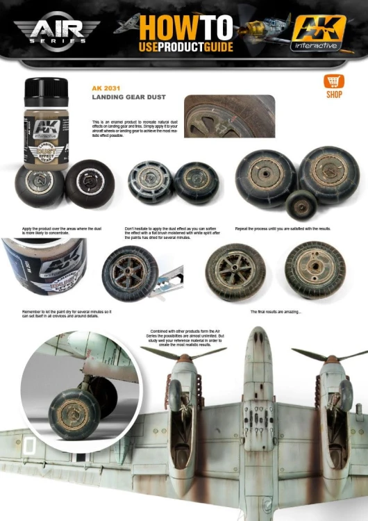 Weathering Landing dust effect gear AK2031 AK Interactive
