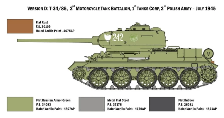 Czołg T-34/85 model 1944 6545 Italeri
