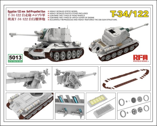 Działo samobieżne T-34/122 Egyptian 122mm Self-Propelled Gun RM-5013 RFM