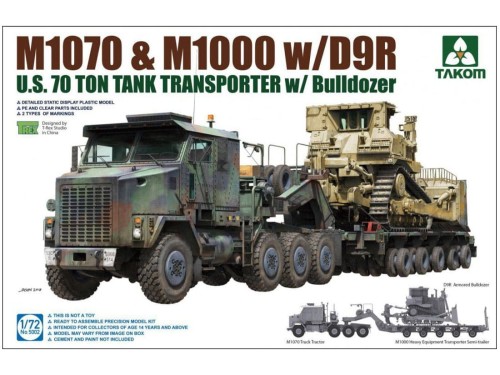 Ciągnik M1070 z M1000 i Caterpillar D9R 5002 Takom