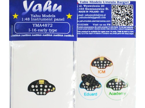 Fototrawiona tablica do I-16 early YMA4872 Yahu