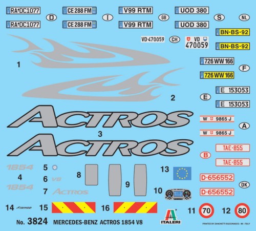 Mercedes Benz Actros 1854 LS V8 3824 Italeri