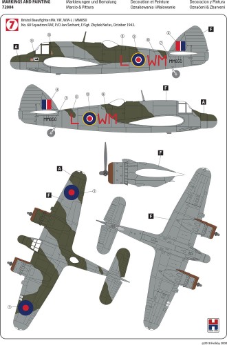 Samolot Bristol Beaufighter Mk.VIC 72004 Hobby 2000