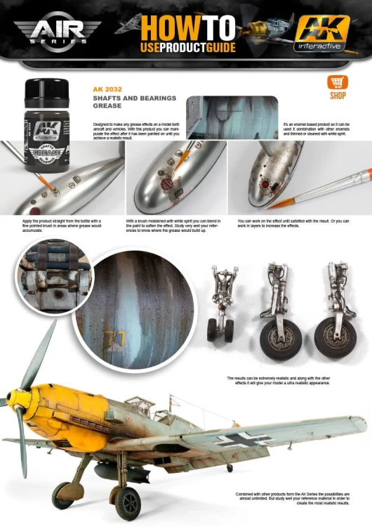 Weathering Shafts and bearings grease AK2032 AK Interactive