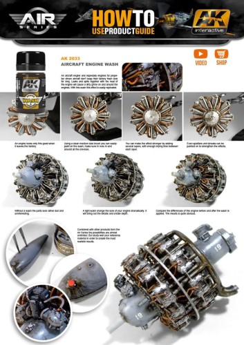 Weathering Engine and turbines wash AK2033 AK Interactive
