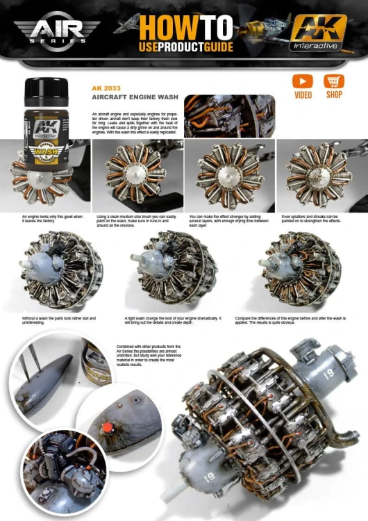 Weathering Engine and turbines wash AK2033 AK Interactive