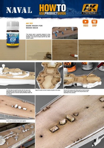 Wash Dark wash for wood deck AK301 AK Interactive