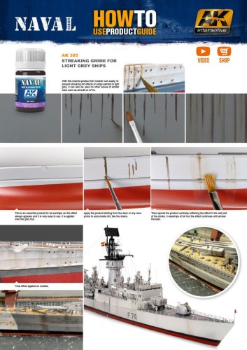 Wash Streaking grime for grey ships AK305 AK Interactive
