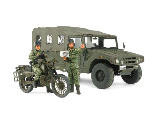HMV High Mobility Vehicle & Kawasaki KLX250 25188 Tamiya