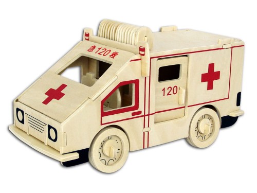 Samochód Ambulans składanka drewniana puzzle 3D P297 Sea-Land