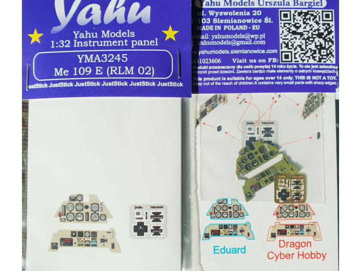 Fototrawiona tablica do Me 109 E YMA3245 Yahu