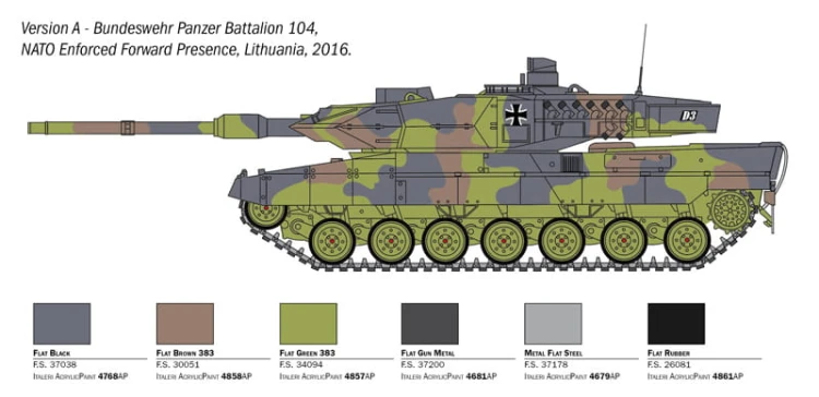 Czołg Leopard 2A6 6567 Italeri