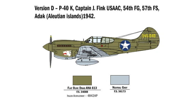 Samolot Curtiss P-40 E/K Kittyhawk 2795 Italeri
