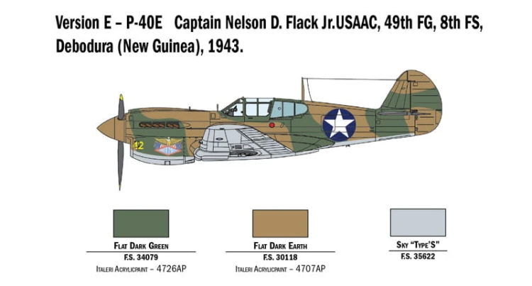 Samolot Curtiss P-40 E/K Kittyhawk 2795 Italeri