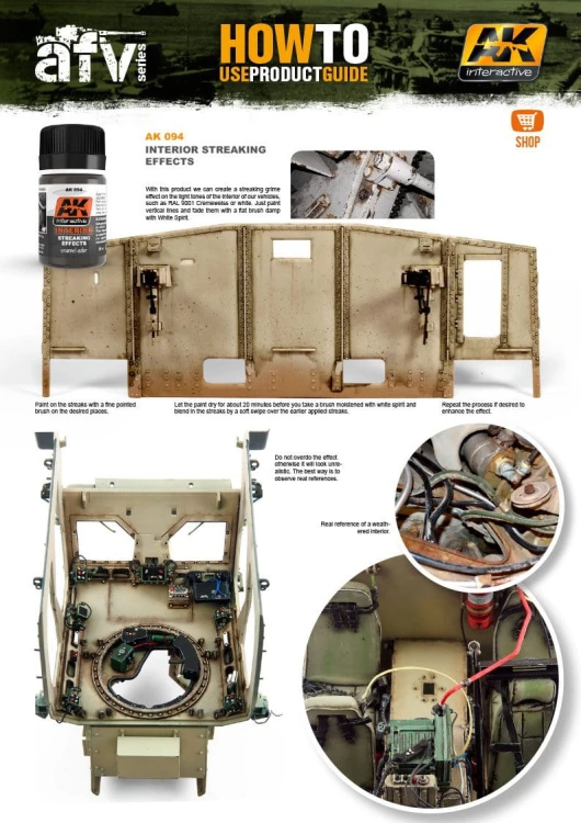 Weathering Interior streaking effects AK094 AK Interactive