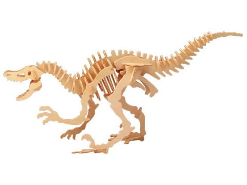 Dinozaur Velociraptor składanka drewniana J004