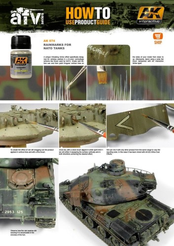 Weathering Rainmarks for NATO tanks AK074 AK Interactive