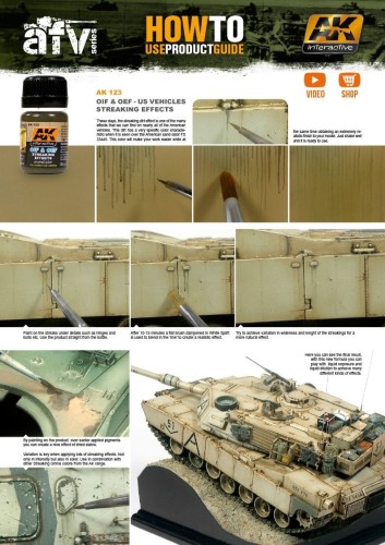 Wash modelarski OIF & OEF streaking AK123 AK Interactive