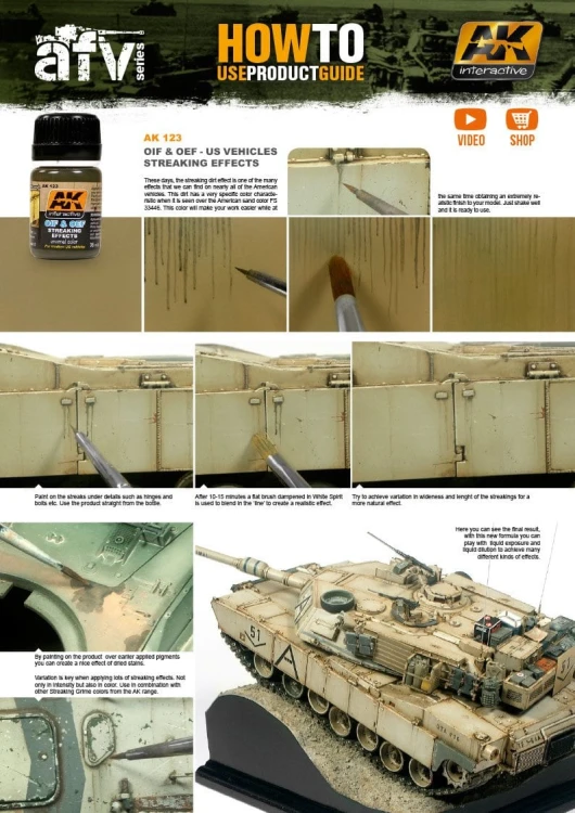 Wash modelarski OIF & OEF streaking AK123 AK Interactive