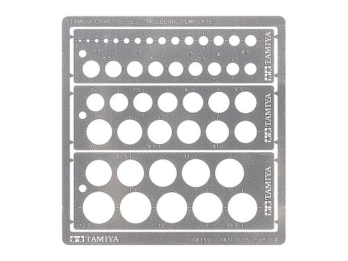 Szablon modelarski okręgi 1-12,5 mm 74150 Tamiya