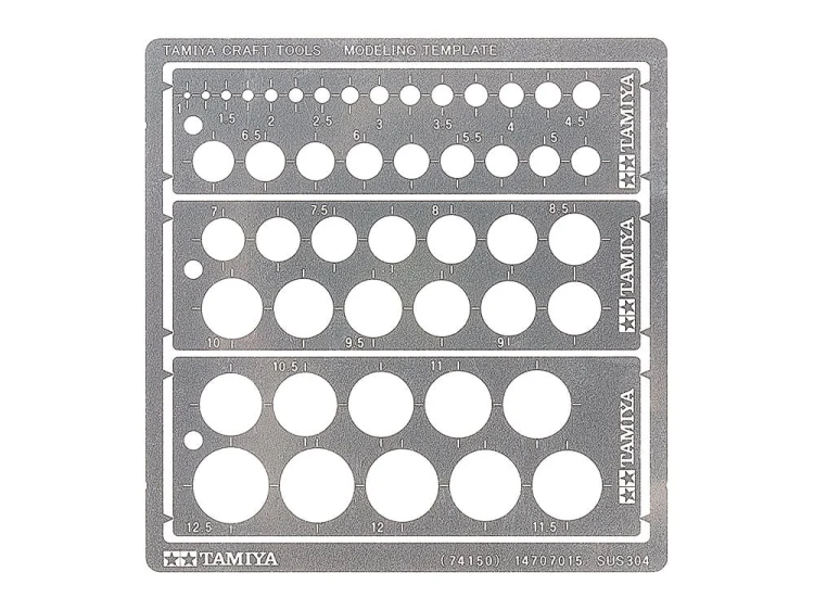 Szablon modelarski okręgi 1-12,5 mm 74150 Tamiya