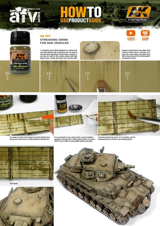 Wash Streaking grime for DAK AK067 AK Interactive