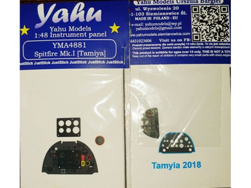 Fototrawiona tablica przyrządów do Spitfire Mk.I YMA4881 Yahu