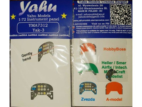 Fototrawiona tablica do Jak-3 Yak-3 YMA7312 Yahu