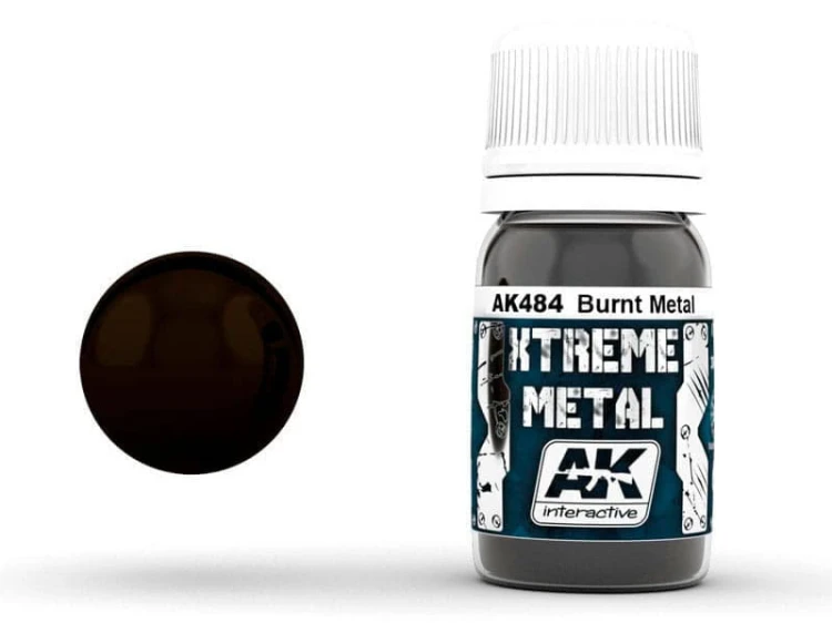 Farba metaliczna Burnt Metal AK484 AK Interactive