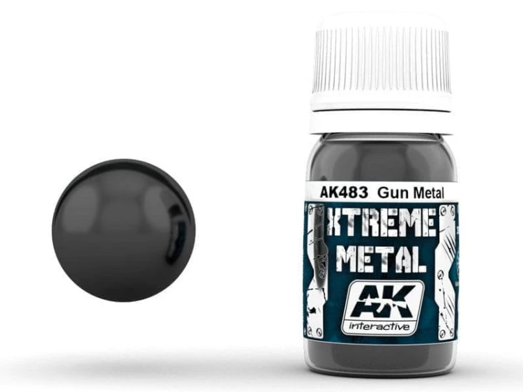 Farba metaliczna Gun metal AK483 AK Interactive