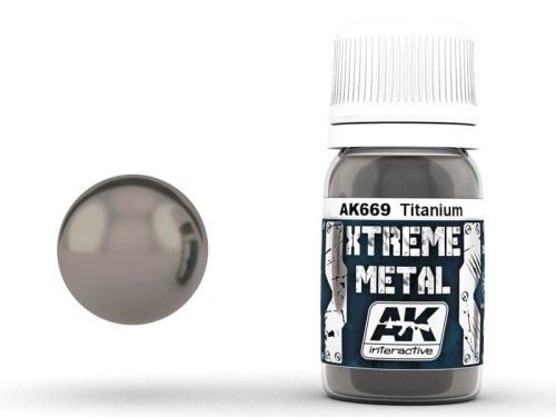 Farba metaliczna Titanium AK669 AK Interactive
