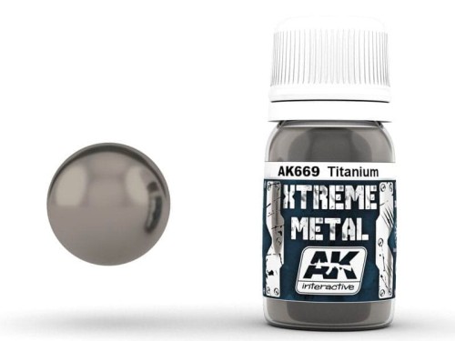 Farba metaliczna Titanium AK669 AK Interactive