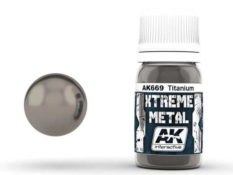 Farba metaliczna Titanium AK669 AK Interactive