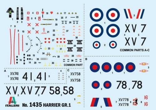 Samolot Hawker Siddeley Harrier GR.1 1435 Italeri