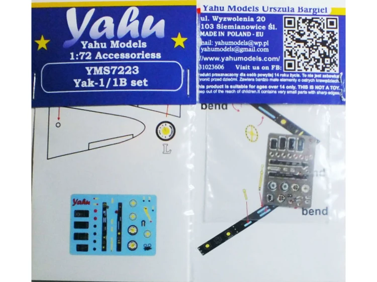 Fototrawione dodatki do Yak-1/1B YMS7223 Yahu