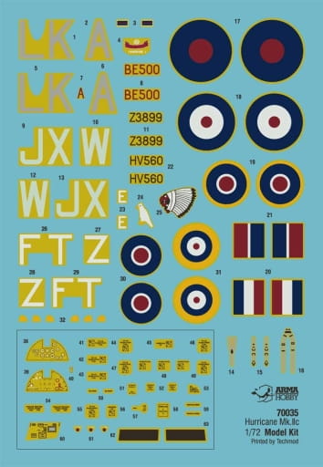 Samolot Hawker Hurricane Mk.IIc 70035 Arma Hobby