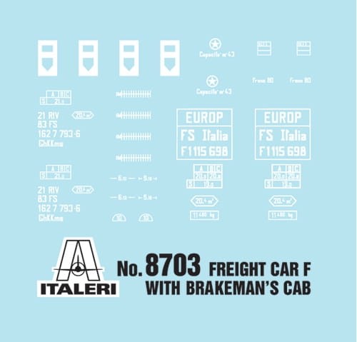 Wagon towarowy kryty typu F 8703 Italeri