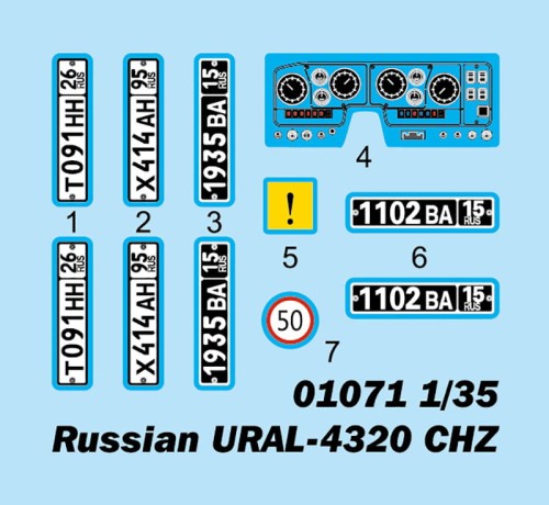 Ciężarówka wojskowa URAL-4320 CHZ 01071 Trumpeter