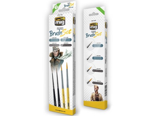 Pędzelek modelarski komplet A.MIG7600 AMMO Mig Jimenez
