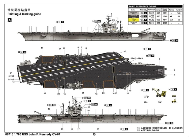 Okręt lotniskowiec USS Kennedy CV-67 06716 Trumpeter