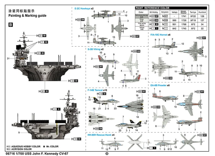 Okręt lotniskowiec USS Kennedy CV-67 06716 Trumpeter