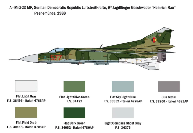 Samolot Mikoyan MiG-23MF/BN 2798 Italeri